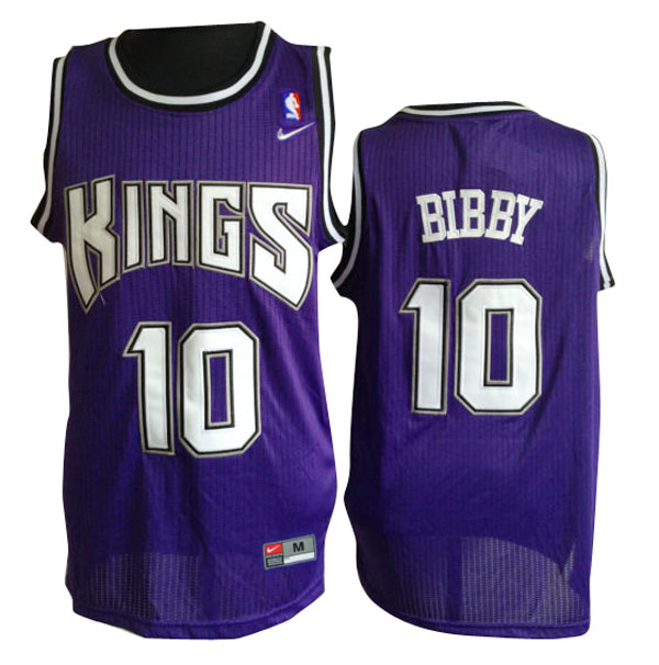 Men's  NBA Sacramento Kings #10 Mike Bibby Road Purple Jersey